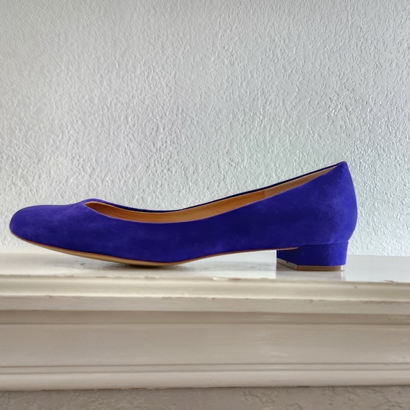 J. Crew Cobalt Blue Sued Ballet Flats ***NEW*** - Picture 6 of 10